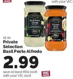 Harris Teeter Private Selection Basil Pesto to Alfredo offer
