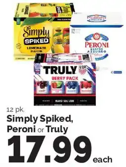 Harris Teeter Simply Spiked, Peroni or Truly offer