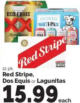 Harris Teeter Red Stripe, Dos Equis or Lagunitas offer