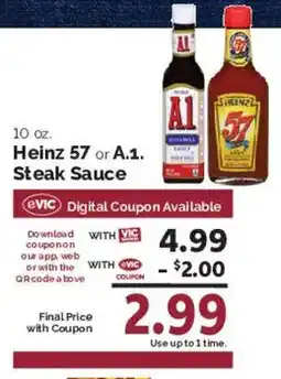 Harris Teeter Heinz 57 or A.1. Steak Sauce offer