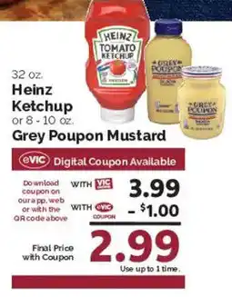 Harris Teeter Heinz Ketchup or Grey Poupon Mustard offer
