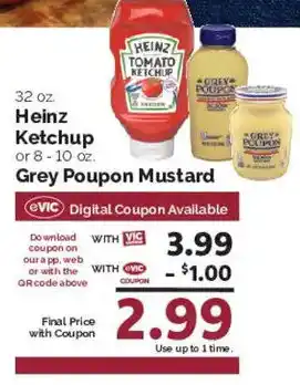 Harris Teeter Heinz Ketchup or Grey Poupon Mustard offer