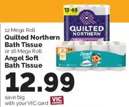 Harris Teeter Quilted Northern Bath Tissue or Angel Soft Bath Tissue offer