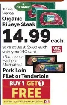 Harris Teeter Organic Ribeye Steak offer
