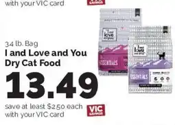 Harris Teeter I and Love and You Dry Cat Food offer