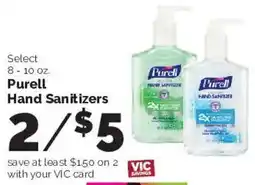 Harris Teeter Purell hand sanitizers offer