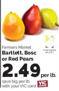 Harris Teeter Farmers Market Bartlett, Bosc or Red Pears offer