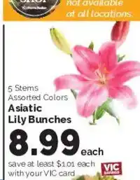Harris Teeter Asiatic Lily Bunches offer