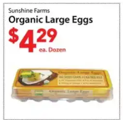 Three Guys from Brooklyn Sunshine Farms Organic Large Eggs offer