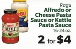 Living Fresh Market Ragu Alfredo or Cheese Pasta Sauce or Kettle Pasta Sauce offer