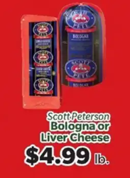 Living Fresh Market Scott Peterson Bologna or Liver Cheese offer