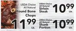 Eurofresh Market USDA Choice All Natural Round Bone Chops, Sirloin Steak, Shank Portion offer