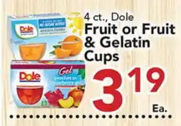 Eurofresh Market 4 ct., Dole Fruit or Fruit & Gelatin Cups offer