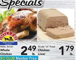 Eurofresh Market Miller Amish Whole Chicken, Grade A Fresh Chicken Liver offer
