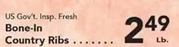 Eurofresh Market US Gov't. Insp. Fresh Bone-In Country Ribs offer