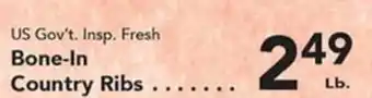 Eurofresh Market US Gov't. Insp. Fresh Bone-In Country Ribs offer