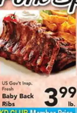 Eurofresh Market US Gov't Insp. Fresh Baby Back Ribs offer
