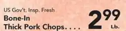 Eurofresh Market US Gov't. Insp. Fresh Bone-In Thick Pork Chops offer