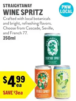 New Seasons Market Straightaway wine spritz offer