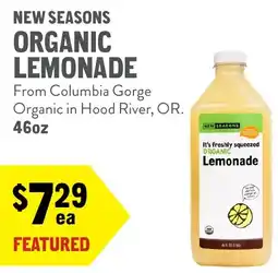 New Seasons Market New Seasons organic lemonade offer