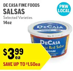 New Seasons Market De casa fine foods salsas offer