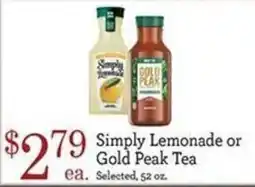 Yoke's Fresh Market Simply Lemonade or Gold Peak Tea offer