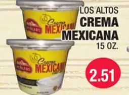 Carnicerias Jimenez LOS ALTOS CREMA MEXICANA offer