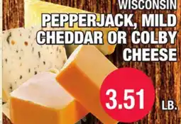 Carnicerias Jimenez WISCONSIN PEPPERJACK, MILD CHEDDAR OR COLBY CHEESE offer