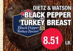 Carnicerias Jimenez DIEBTZ & WATSON BLACK PEPPER TURKEY BREAST offer