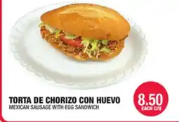 Carnicerias Jimenez MEXICAN SAUSAGE WITH EGG SANDWICH offer