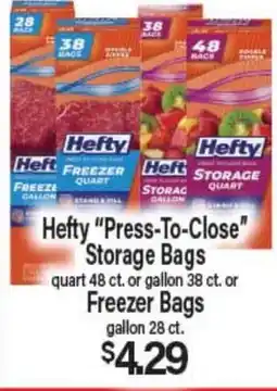Angelo Caputo's Fresh Market Hefty Press-To-Close Storage Bags offer