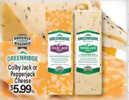 Angelo Caputo's Fresh Market Greenridge Naturals Colby Jack or Pepperjack Cheese offer