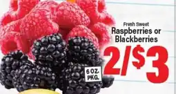 Angelo Caputo's Fresh Market Fresh Sweet Raspberries or Blackberries offer