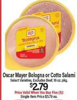 Angelo Caputo's Fresh Market Oscar Mayer Bologna or Cotto Salami offer