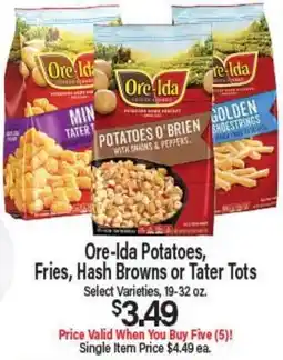 Angelo Caputo's Fresh Market Ore-Ida Potatoes, Fries, Hash Browns or Tater Tots offer
