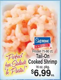 Angelo Caputo's Fresh Market Frozen 71-90 ct. Tail-On Cooked Shrimp offer