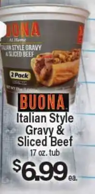 Angelo Caputo's Fresh Market BUONA Italian Style Gravy & Sliced Beef offer