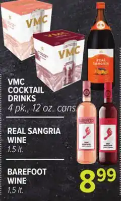 Cermak Fresh Market VMC COCKTAIL DRINKS, REAL SANGRIA WINE, BAREFOOT WINE offer