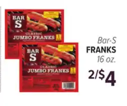 Cermak Fresh Market Bar-S FRANKS offer