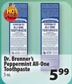 Times Supermarkets Dr. Bronner's Peppermint All-One Toothpaste offer