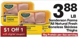 Harp's Market Sanderson Farms All Natural Fresh Boneless Skinless Thighs offer