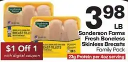 Harp's Market Sanderson Farms Fresh Boneless Skinless Breasts Family Pack offer
