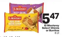 Harp's Market El Monterey select chimis or burritos offer