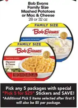 Harp's Market Bob Evans Family Size Mashed Potatoes or Mac & Cheese offer