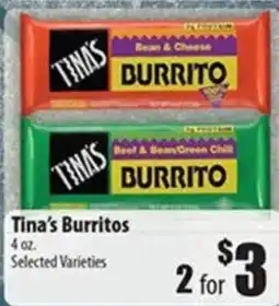 Times Supermarkets Tina's Burritos offer