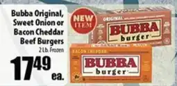 Times Supermarkets Bubba burger Original, Sweet Onion or Bacon Cheddar Beef Burgers offer