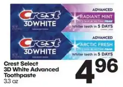 Harp's Market Crest Select 3D White Advanced Toothpaste offer