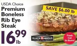 Festival Foods Black Angus Premium Boneless Rib Eye Steak offer