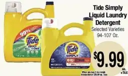 Big Saver Foods Tide Simply Liquid Laundry Detergent offer