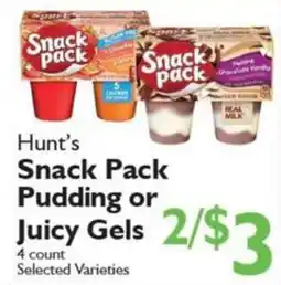 Festival Foods Hunt's Snack Pack Pudding or Juicy Gels offer